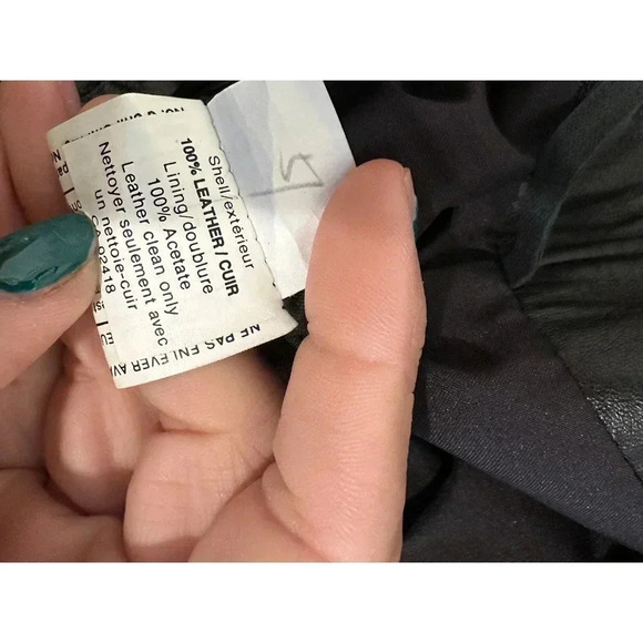 Privilege Paris Women's Black 100% Leather Straight Leg Ankle Pant Size 8 - Picture 8 of 8